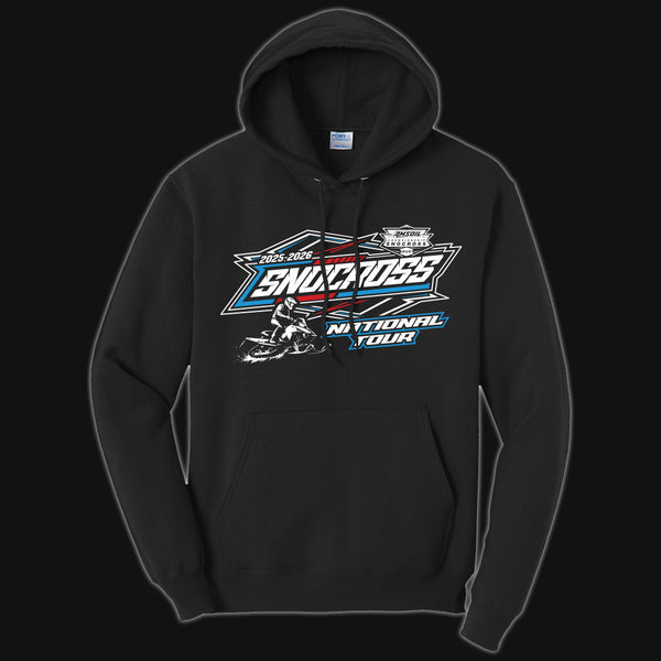 2026 Adult Black & Red Tour Hoodie – OFFICIAL SNOCROSS & OFF-ROAD