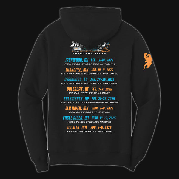 2025 Adult Black Tour Hoodie – OFFICIAL SNOCROSS & OFF-ROAD